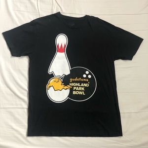 Sanrio Gudetama x Highland Park Bowl T-Shirt (black)